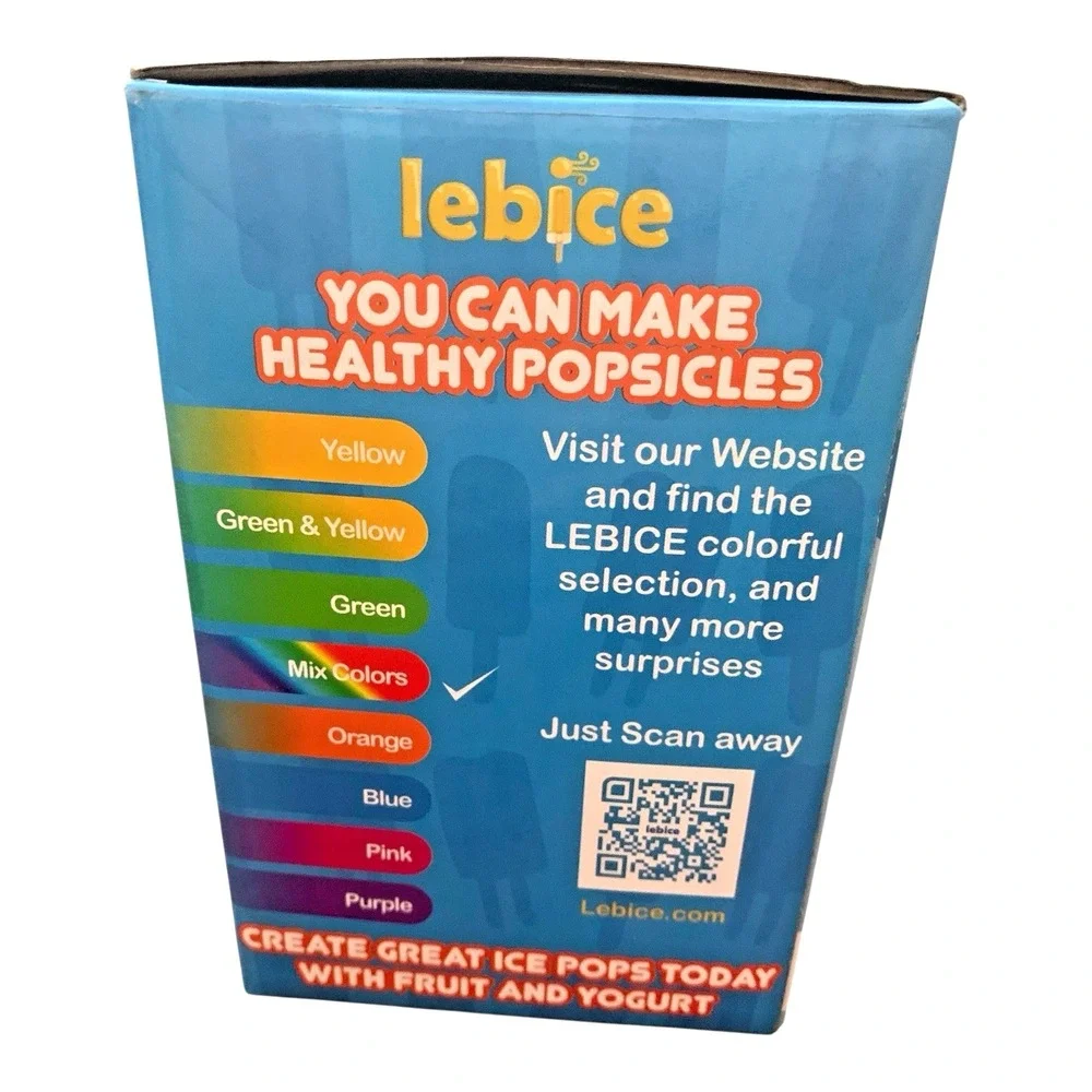 Lebice Popsicle Molds 6 Ice Pop Makers with Funnel‎ and Brush Kids DIY Snacks